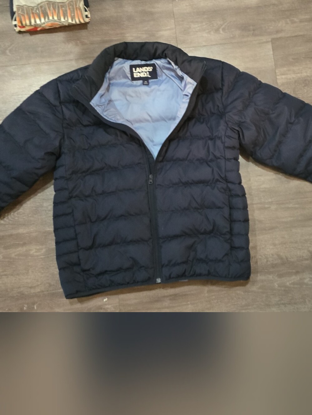 Lands' End Men's Navy Quilted Packable Puffer Jacket